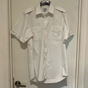 Pilots Shirt white XL short sleeve